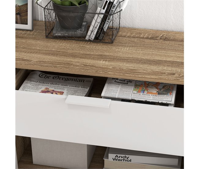 Aparador de Salón Melamina de Madera, Madera de Pino HOMCOM Blanco