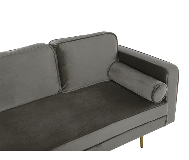 Beliani Chaise longue derecho Terciopelo MIRAMAS Azul Marino