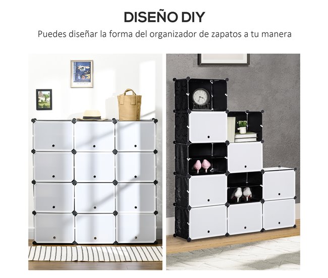 Armario Modular PP, Acero HOMCOM, hogar - muebles de dormitorio 125 Blanco