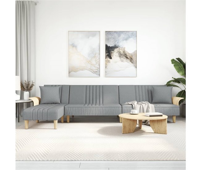 Sofá Cama En Forma De L Gris