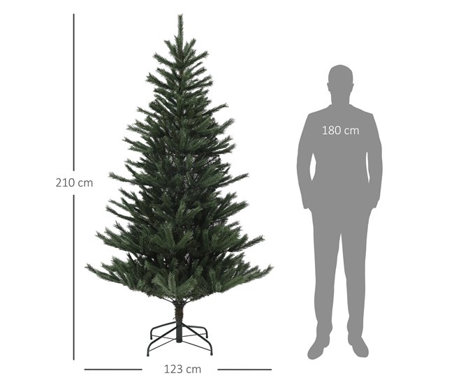 Árbol de Navidad Plástico, Acero HOMCOM, hogar - decoración Verde