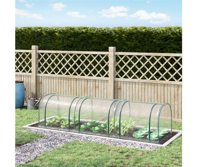 Invernadero Túnel PVC, acero Outsunny Multicolor