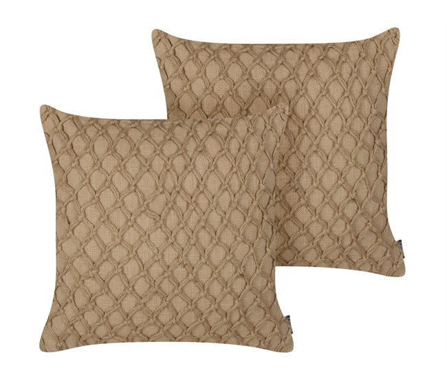 Beliani Cojín decorativo COLLOMIA Beige