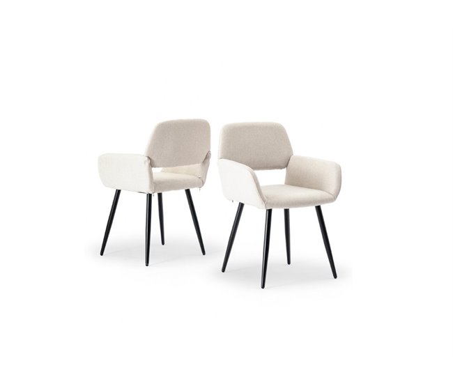 Juego de 2 sillas de comedor escandinavas Beige