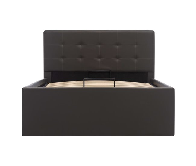 Cama canapé hidráulica cuero sintético 90x200 Gris