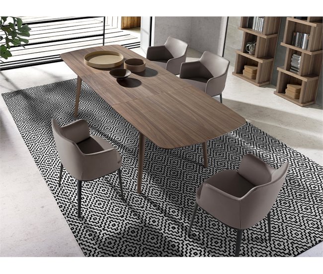 Silla comedor tela y patas acero negro Vison
