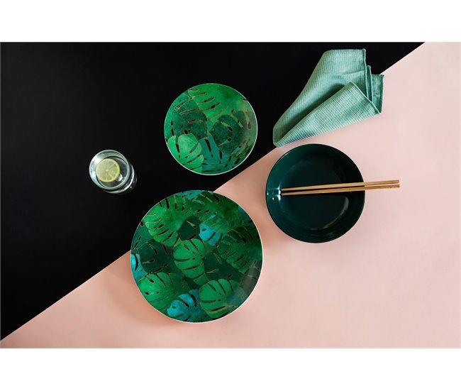 Vajilla AMAZONAS 18 piezas marca KACTUS HOME Verde
