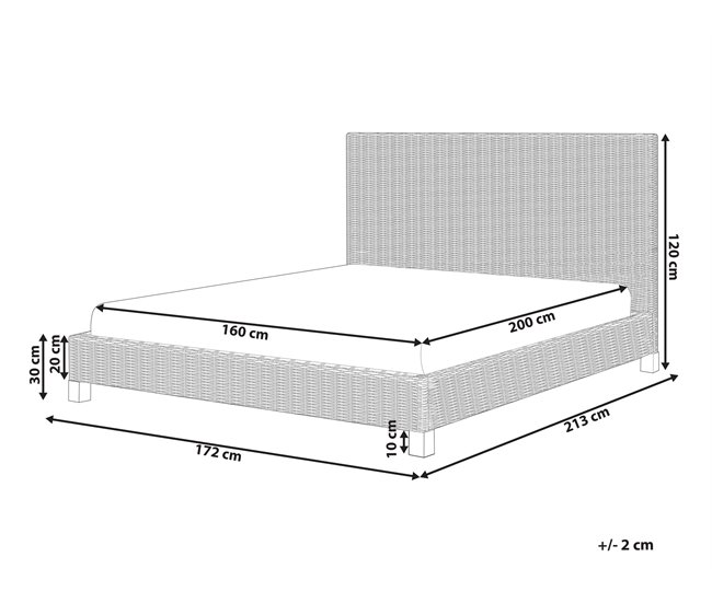 Beliani Cama Ratán SALBRIS 172x213 Natural