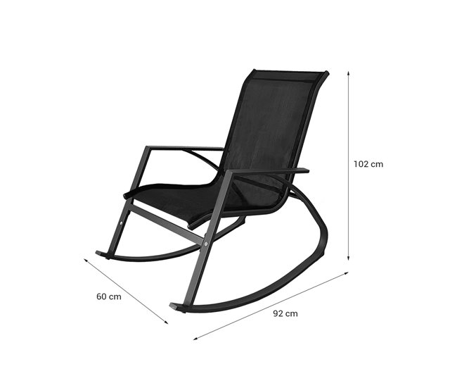 Acomoda Textil – Mecedora con Reposabrazos de Balanceo Negro