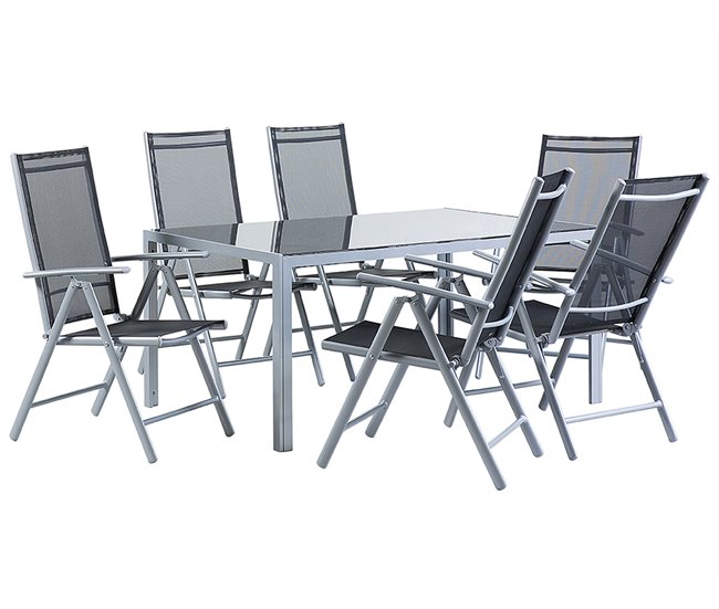 Beliani Conjunto de comedor CATANIA Gris Claro