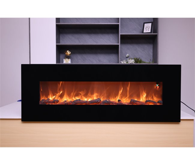 Chimenea eléctrica mural SINED CAMINETTO APRICA negra Negro