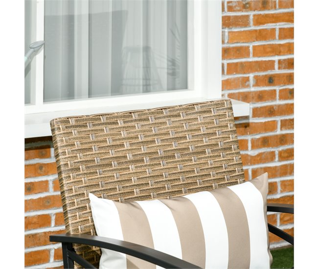 Muebles de Ratán Ratán PE, Poliéster, Acero Outsunny Crudo