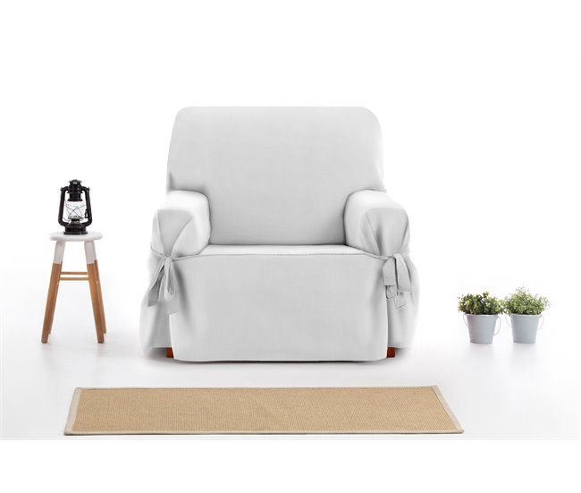 Protector Cubre Sofá Sillón Liso Royale Lazos 1 Plaza Gris