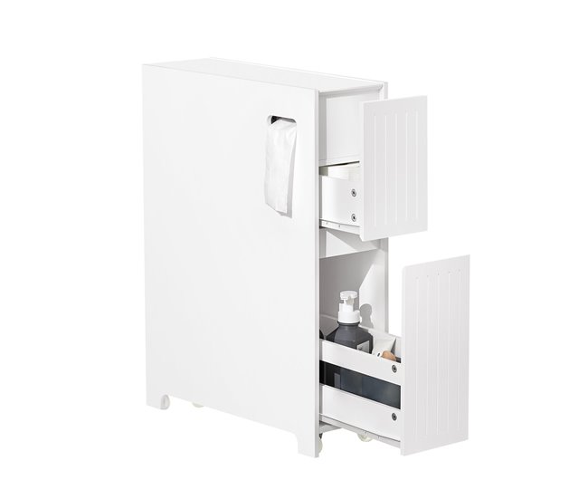 Estantería Estrecha para Nichos para Baño BZR111-W SoBuy Blanco