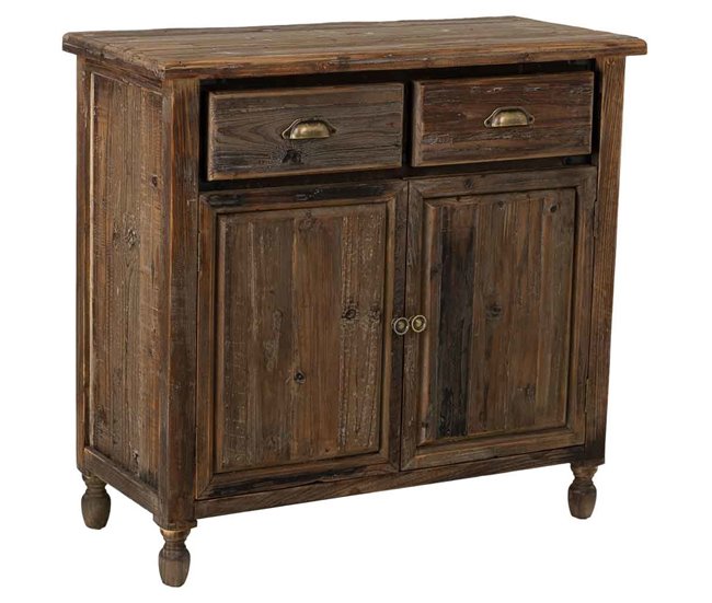 Aparador de madera, 2 puertas, 2 cajones Marron