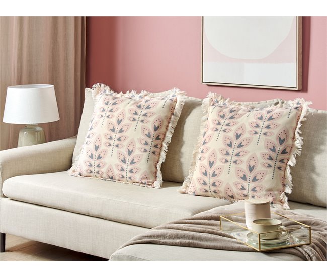 Beliani Cojín decorativo RUDBECKIA Beige