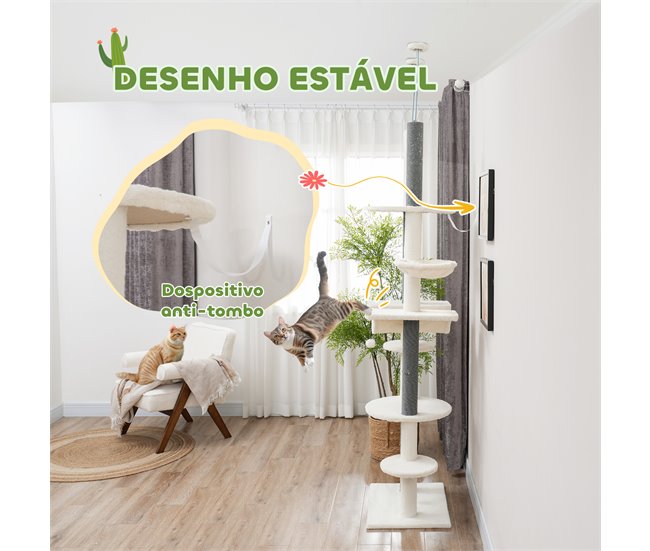 Árbol para Gatos Aglomerado de Madera PawHut Crudo