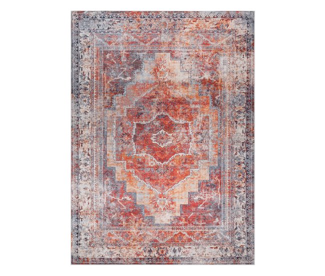 Alfombra lavable ANDRE 1684 Marco vintage 160x220 Rojo