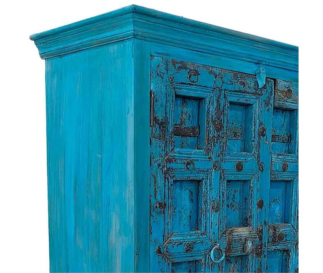 Armario de madera acabado artesanal Azul