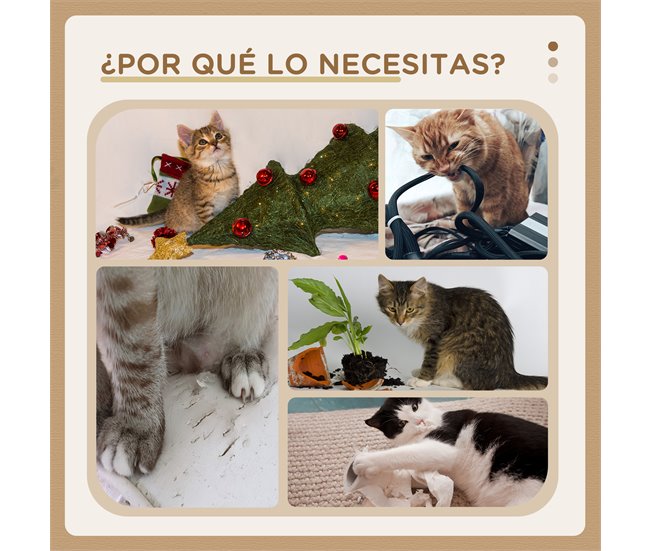 Árbol para Gatos Aglomerado de Madera, Poliéster, Sisal, Algodón Gris