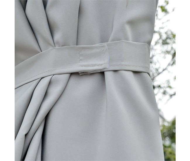 Sombrilla Doble Acero, Poliéster Outsunny Gris