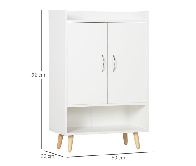 Mueble Zapatero Melamina, Madera HOMCOM 60 Blanco