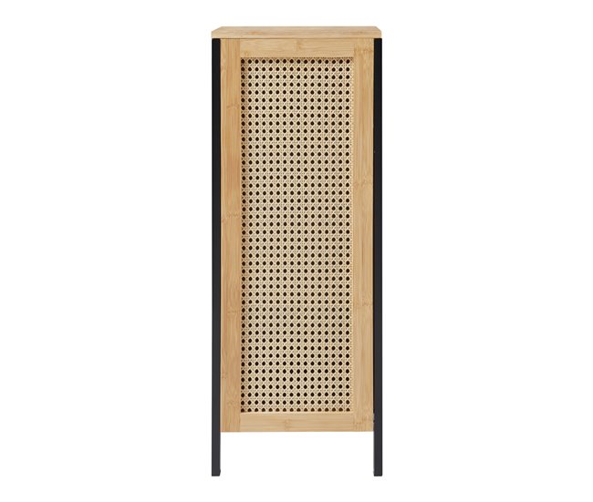 Cesto de ropa sucia Tervola 51 L Negro/ Madera