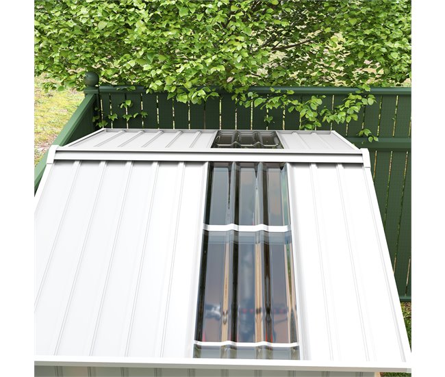 Caseta de Jardín Acero Galvanizado Outsunny Gris