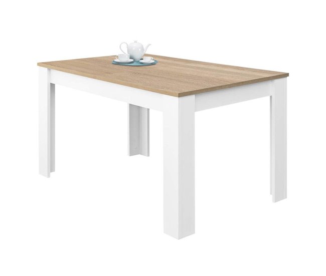 Mesa de comedor extensible Kendra Blanco Veta