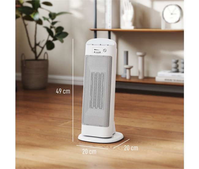 Calefactor Eléctrico ABS, PA HOMCOM, hogar - climatización Blanco