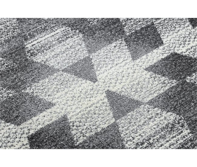 Alfombra KAKE 25812677 Geométrico Diamantes Triángulos 3D Gris