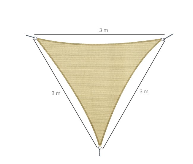 Toldo Vela Triangular PE Outsunny 300x300 Marron