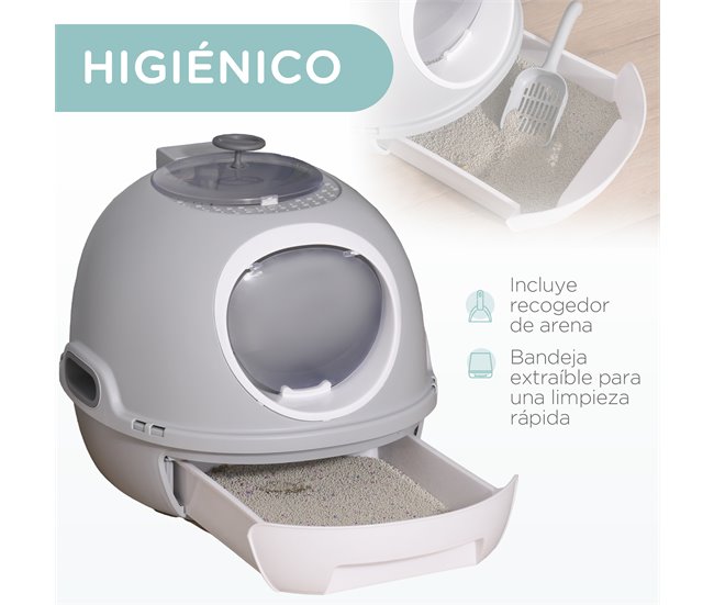 Arenero para Gatos PP, ABS PawHut Gris
