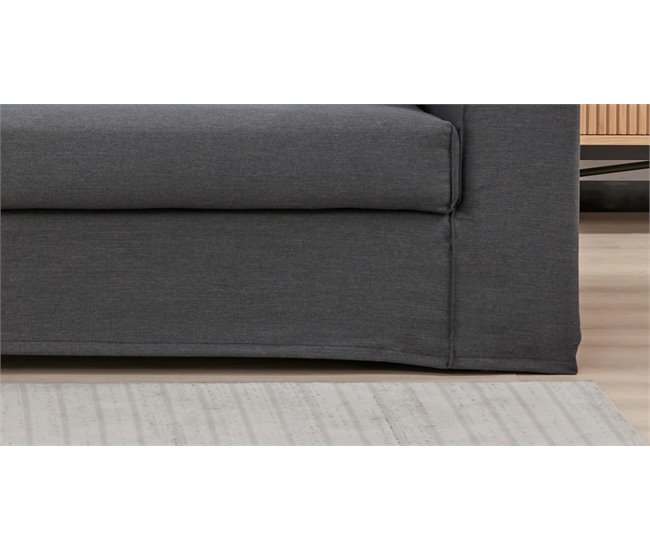 Sofá 3 plazas fijo JUNO desenfundable Gris Oscuro