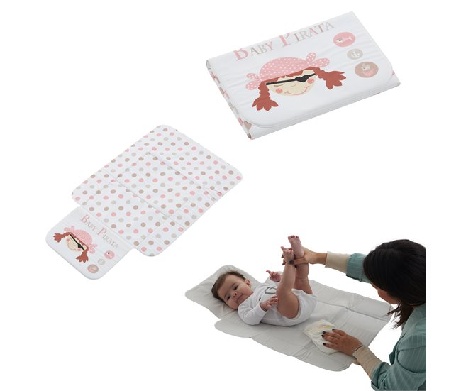 Cambiador bebé impermeable portátil 44 Rosa