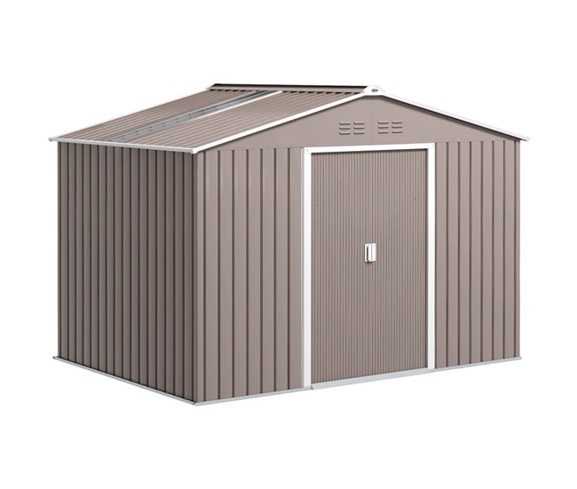 Caseta de Jardín Acero Galvanizado Outsunny Gris