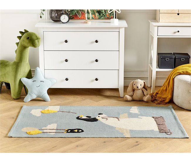 Beliani Alfombra para niños BARUS Azul