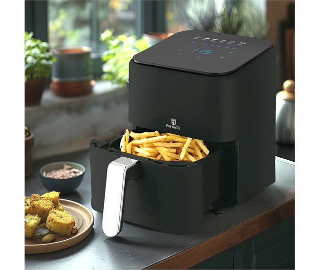 Freidora de Aire Sin Aceite Percutti 4L 1200W Display digital Negro