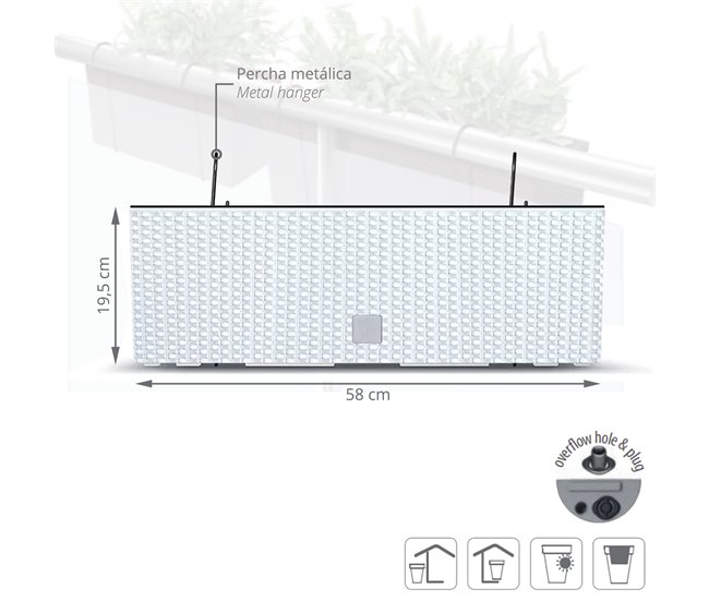 Jardinera Para Balcón Rato Case W Blanco