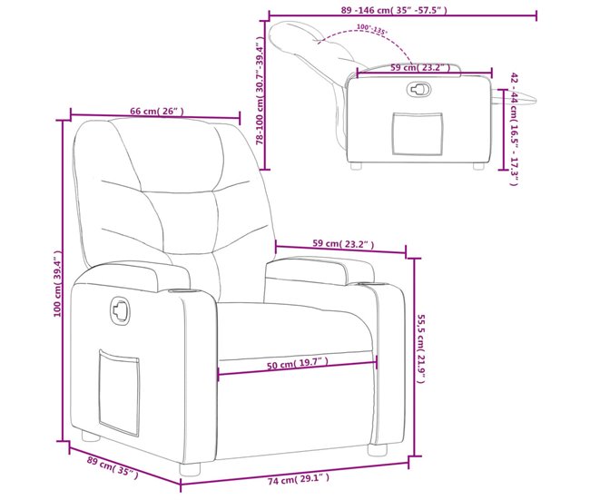 Sillón Reclinable Crema