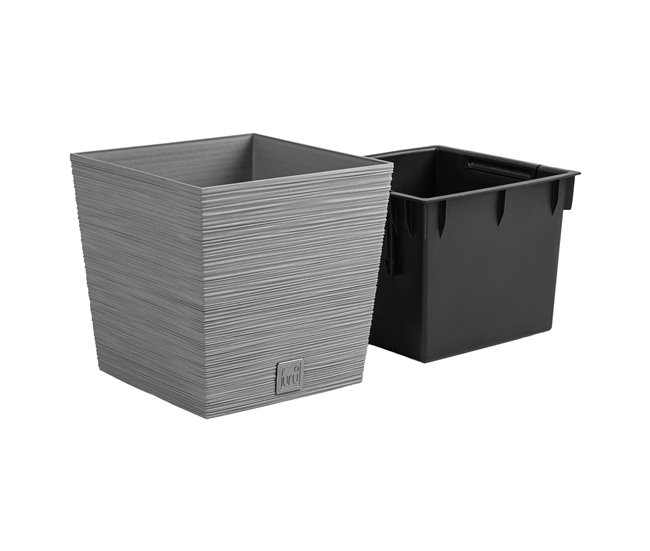 Macetero con depósito, colección FURU 14 L. Cemento