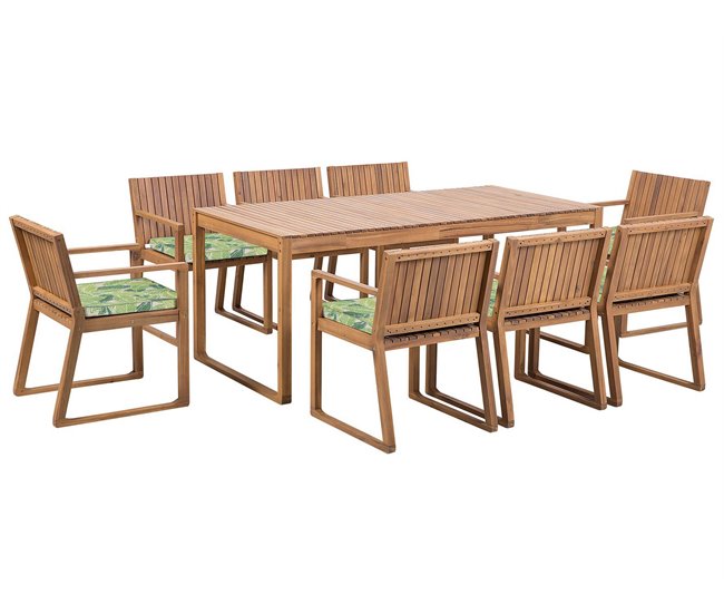 Beliani Conjunto de comedor SASSARI Blanco/ Azul