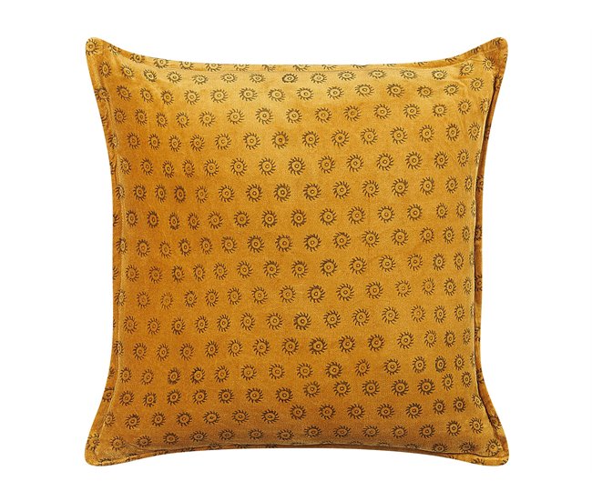 Beliani Cojín decorativo RAPIS Mostaza