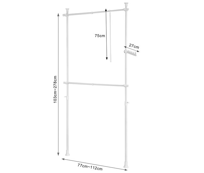 Perchero de Ropa Telescópico Altura Ajustable FRG109-HG SoBuy 