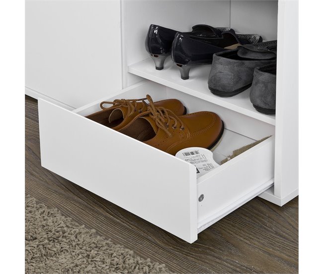 Banco Zapatero con Cajones Almacenamiento FSR37-W SoBuy Blanco