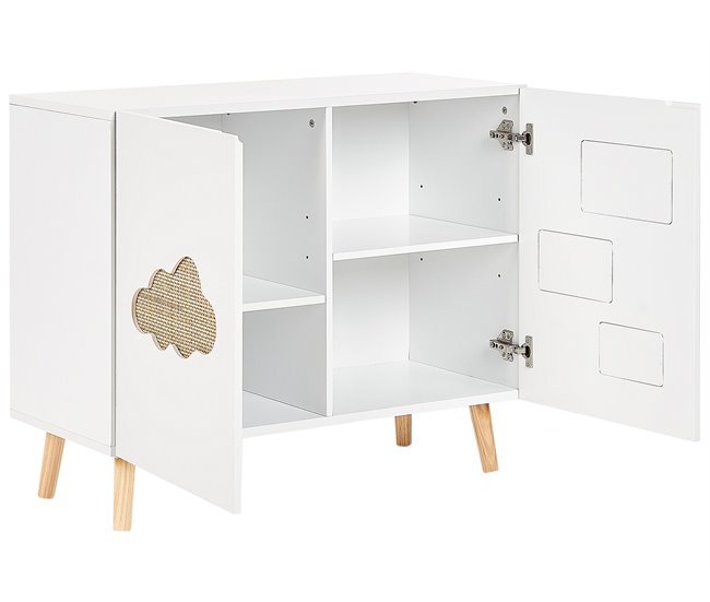 Beliani Aparador CLOUDY Blanco/ Madera