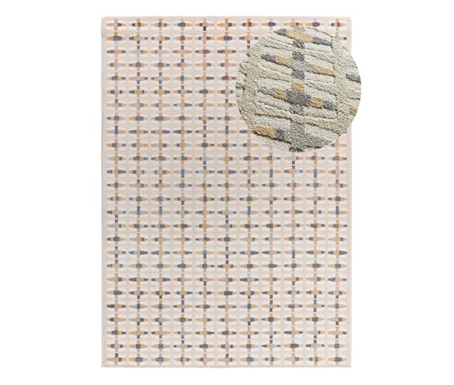 Alfombra geométrica con relieve BARESA - ATTICGO 160x230 Multicolor