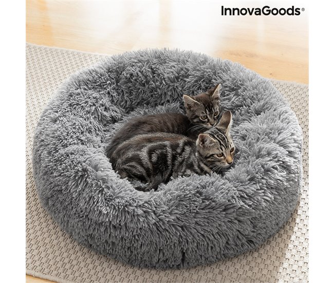 Cama Antiestrés para Mascotas Gris