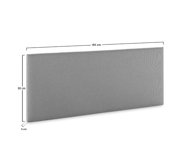 Cabecero tapizado Aura 160 Gris Claro