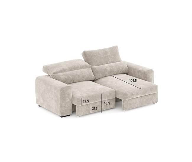Sofá LANDON convertible en cama Beige